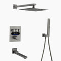Lefton Concealed Rainfall Thermostatic Shower System with Handheld & Tub Spout and Temperature Display-SSWM2502