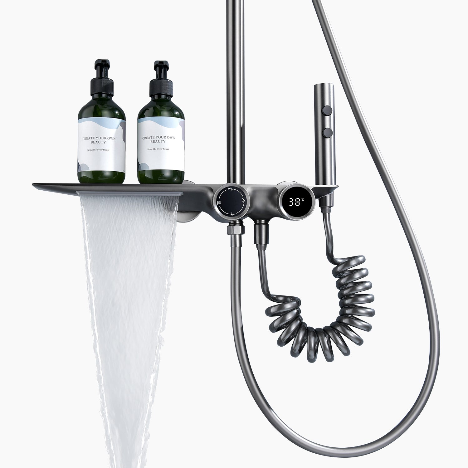 Lefton Shower System with Temperature Display (Celsius Only) and 4 Water Outlet Modes-SST2201