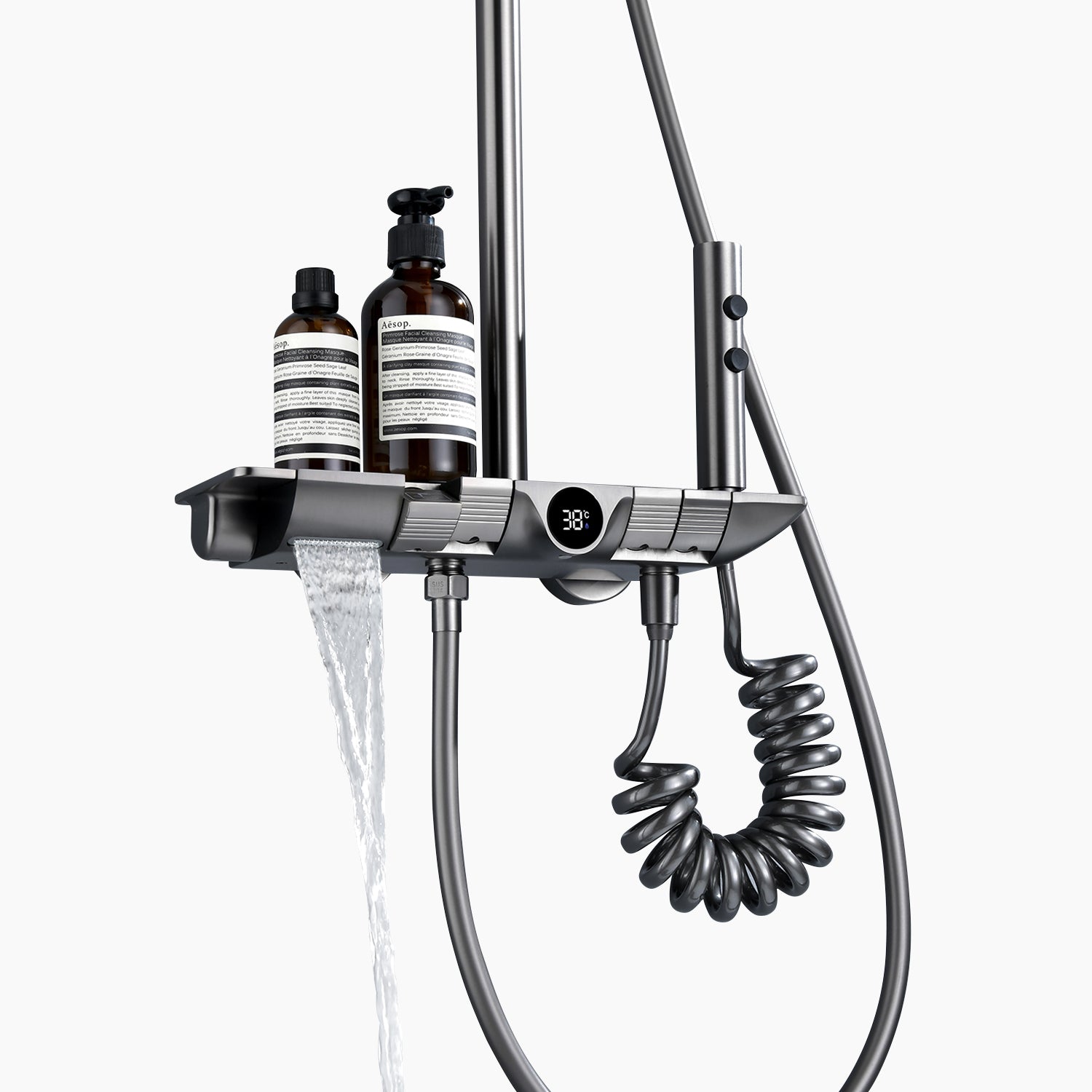 Lefton Thermostatic Shower System with Temperature Display (Celsius Only) and 4 Water Outlet Modes-SST2204